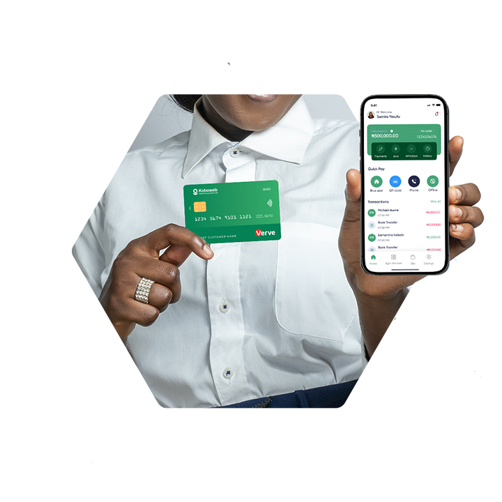 Mobile app showing banking features